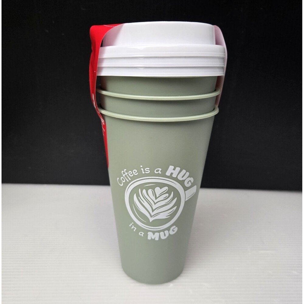 3 Pack Reusable Travel Tumbler Mug w/ Lid Coffee Is a Hug In A Mug BPA Free NEW